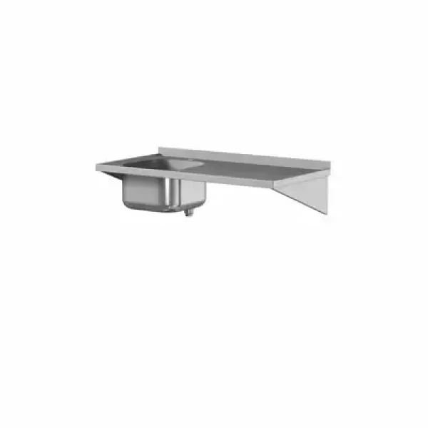 Podwieszany stół ze zlewem 1800x700 mm | DTS-187/1 PL L