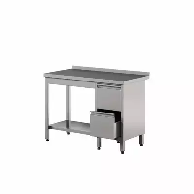 Stół przyścienny do pracy z szufladami i półką 1200x700x850 mm | WT-127 PL 2DR S