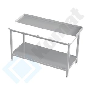 Stół przyścienny z deską z polietylenu i półką 1200x800x900 mm | Komat KST-012